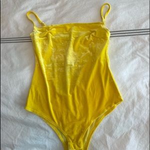 Makers of dreams yellow velour bodysuit
